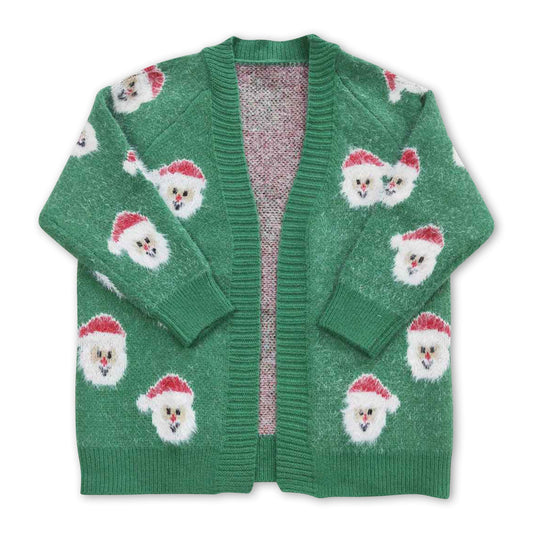 Green santa girls Christmas sweater