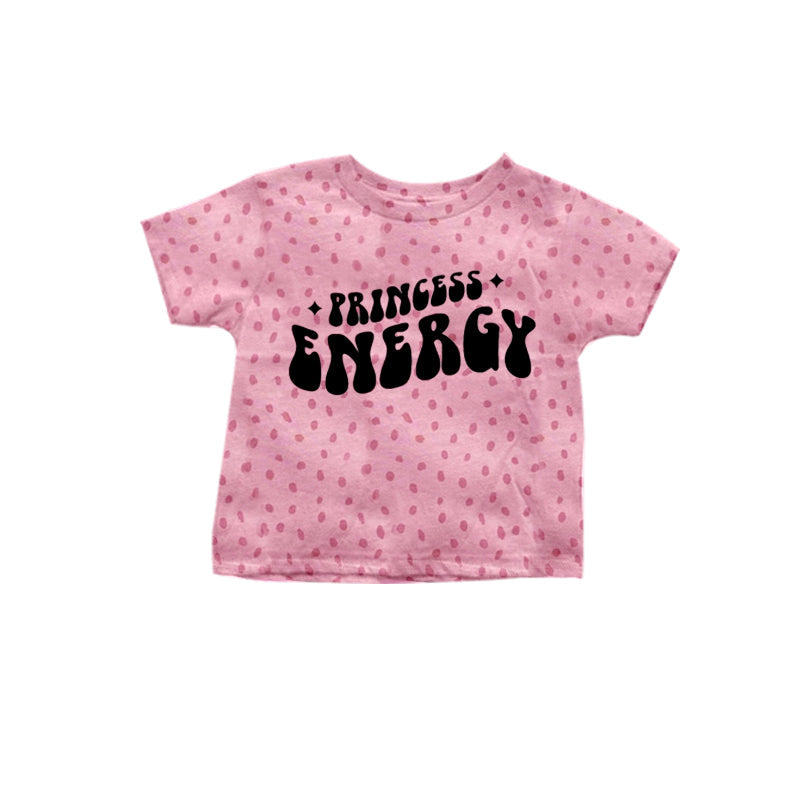 Pink princess energy short sleeves baby girls shirt