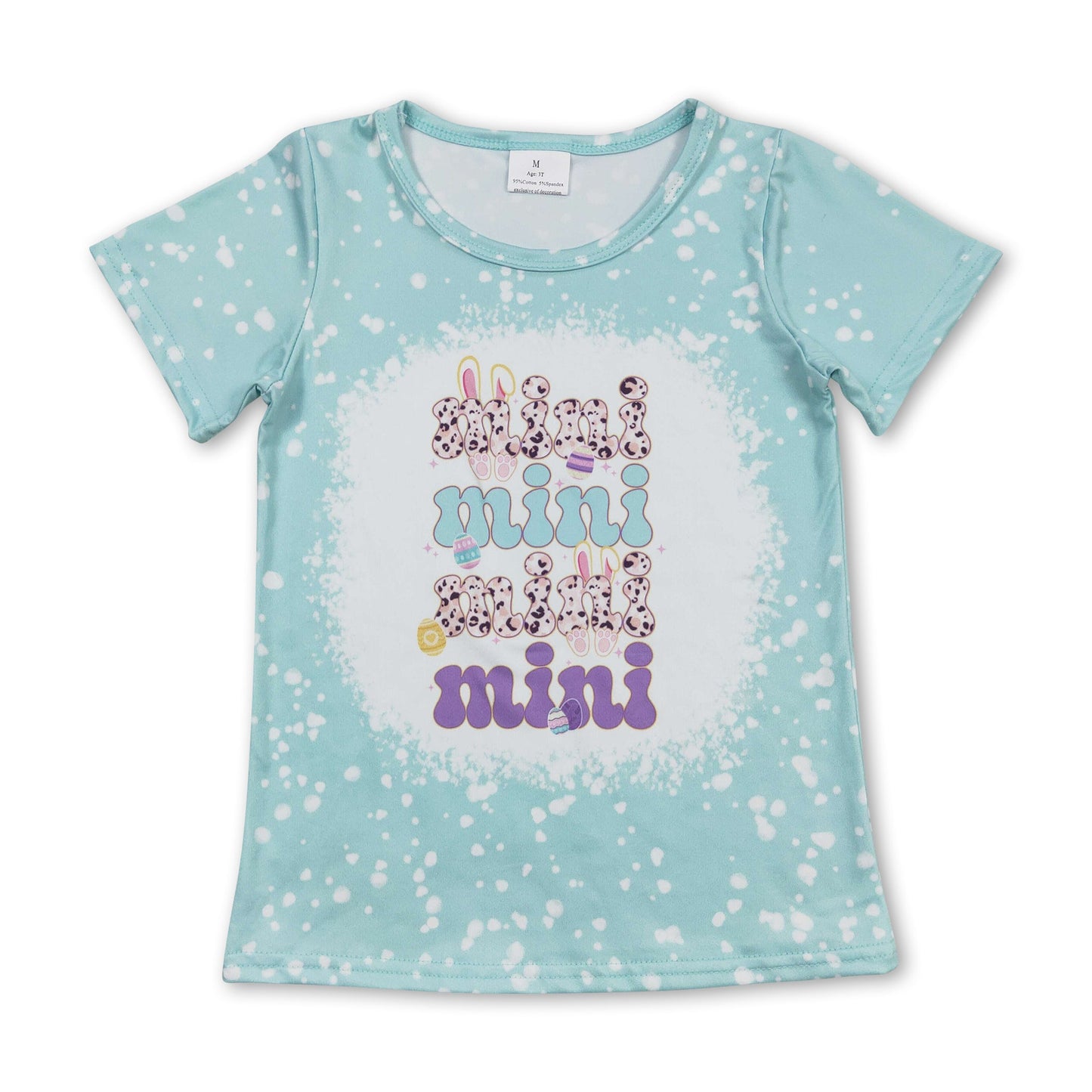 Bunny eggs mini bleached kids girls easter shirt