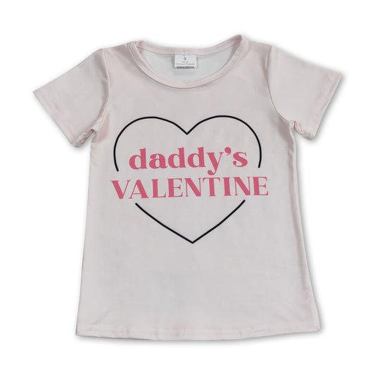 Daddy's valentine heart girls short sleeves shirt