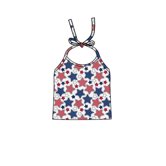 Stars kids girls 4th of july halter top