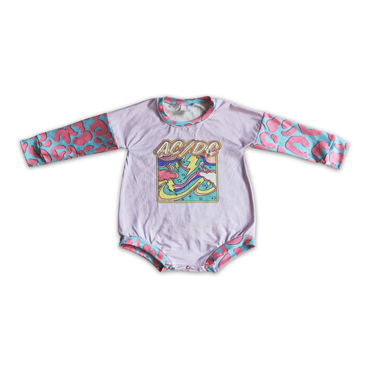 Leopard long sleeves baby singer romper