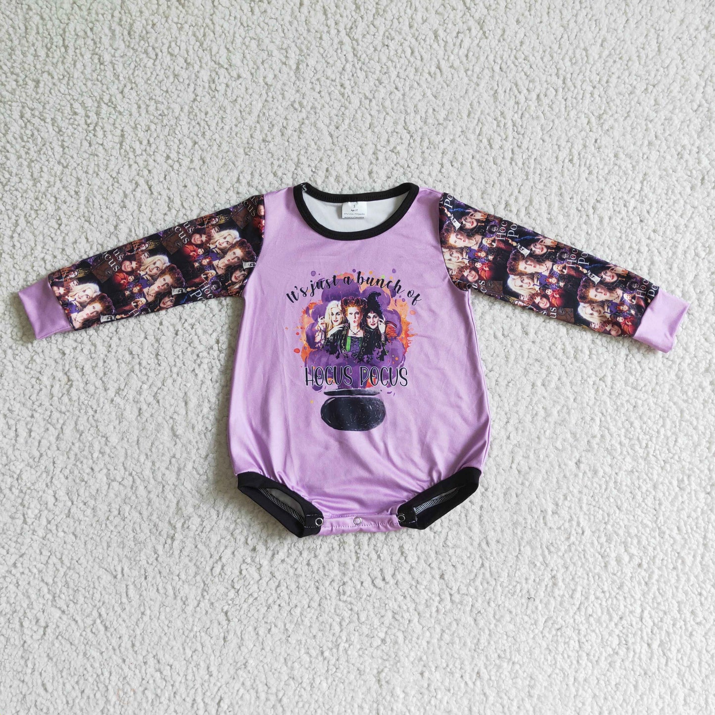 Witches purple baby girls Halloween romper