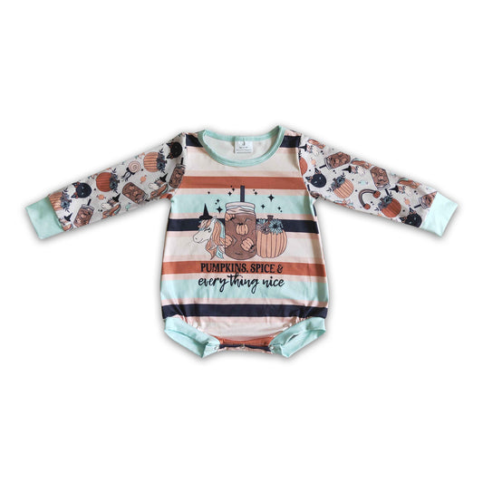 Pumpkins spice everthing nice baby girls Halloween romper
