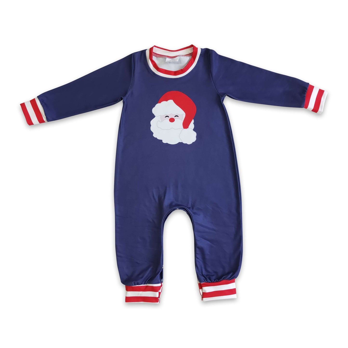 Santa navy long sleeves baby boy Christmas romper