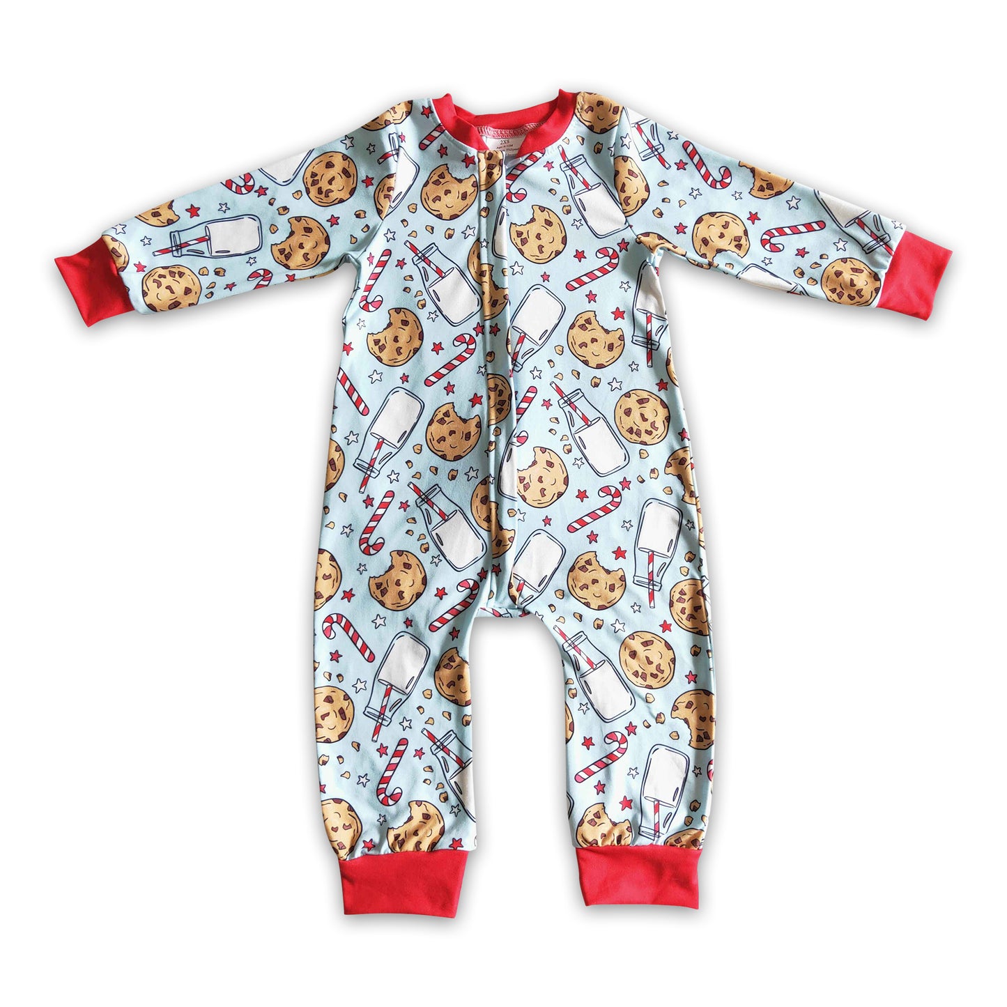 Biscuit milk long sleeves baby boy Christmas romper