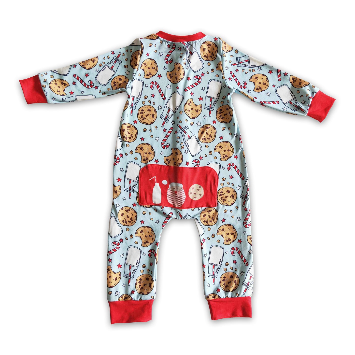 Biscuit milk long sleeves baby boy Christmas romper