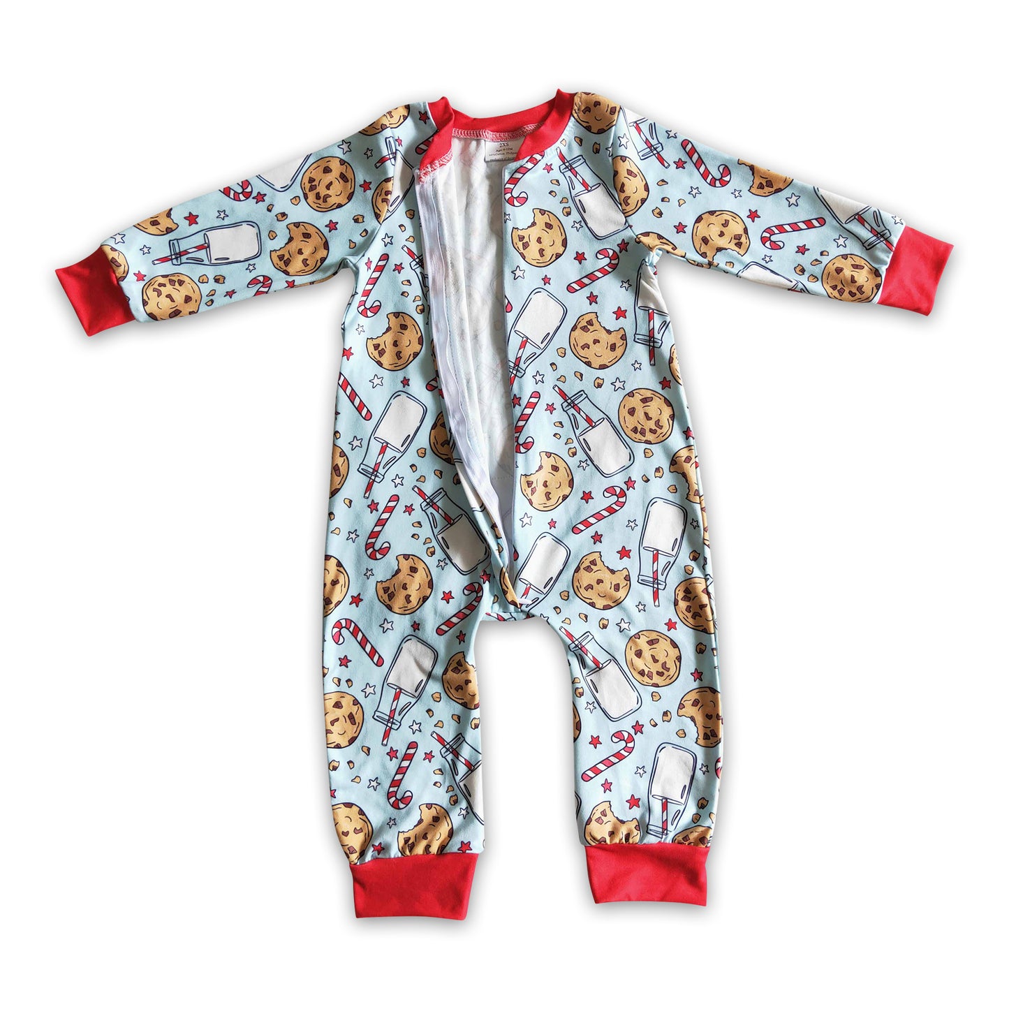 Biscuit milk long sleeves baby boy Christmas romper