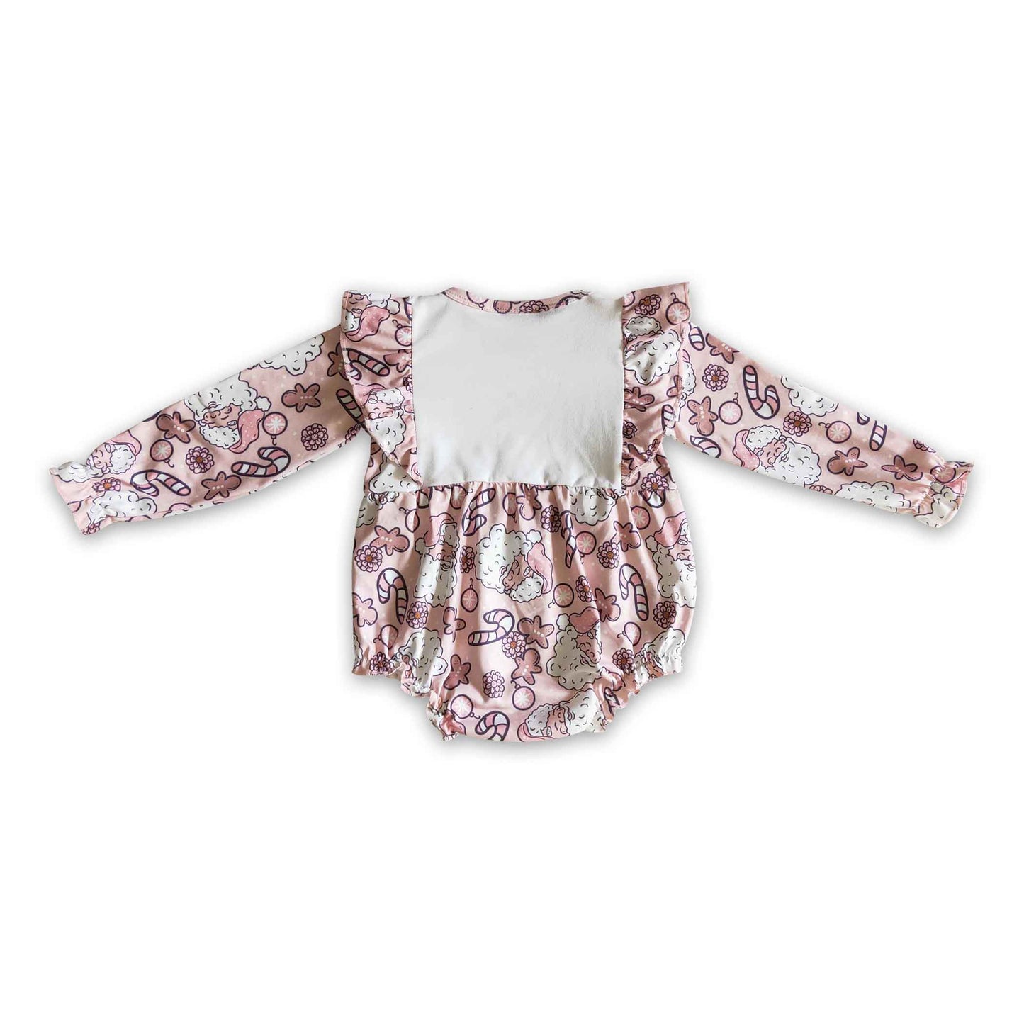 Holly jolly babe santa long sleeves baby girls romper