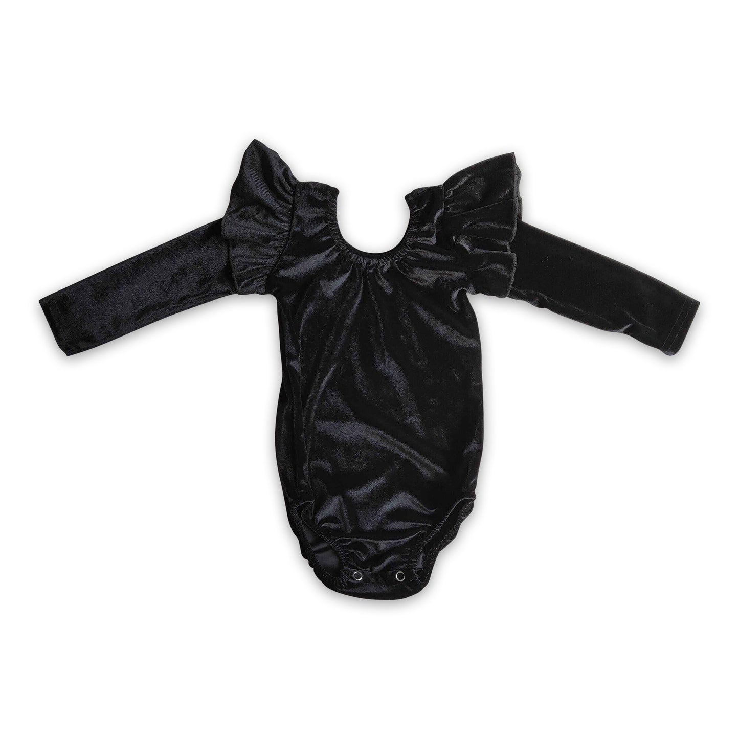 Black velvet long sleeves romper baby girls leotard