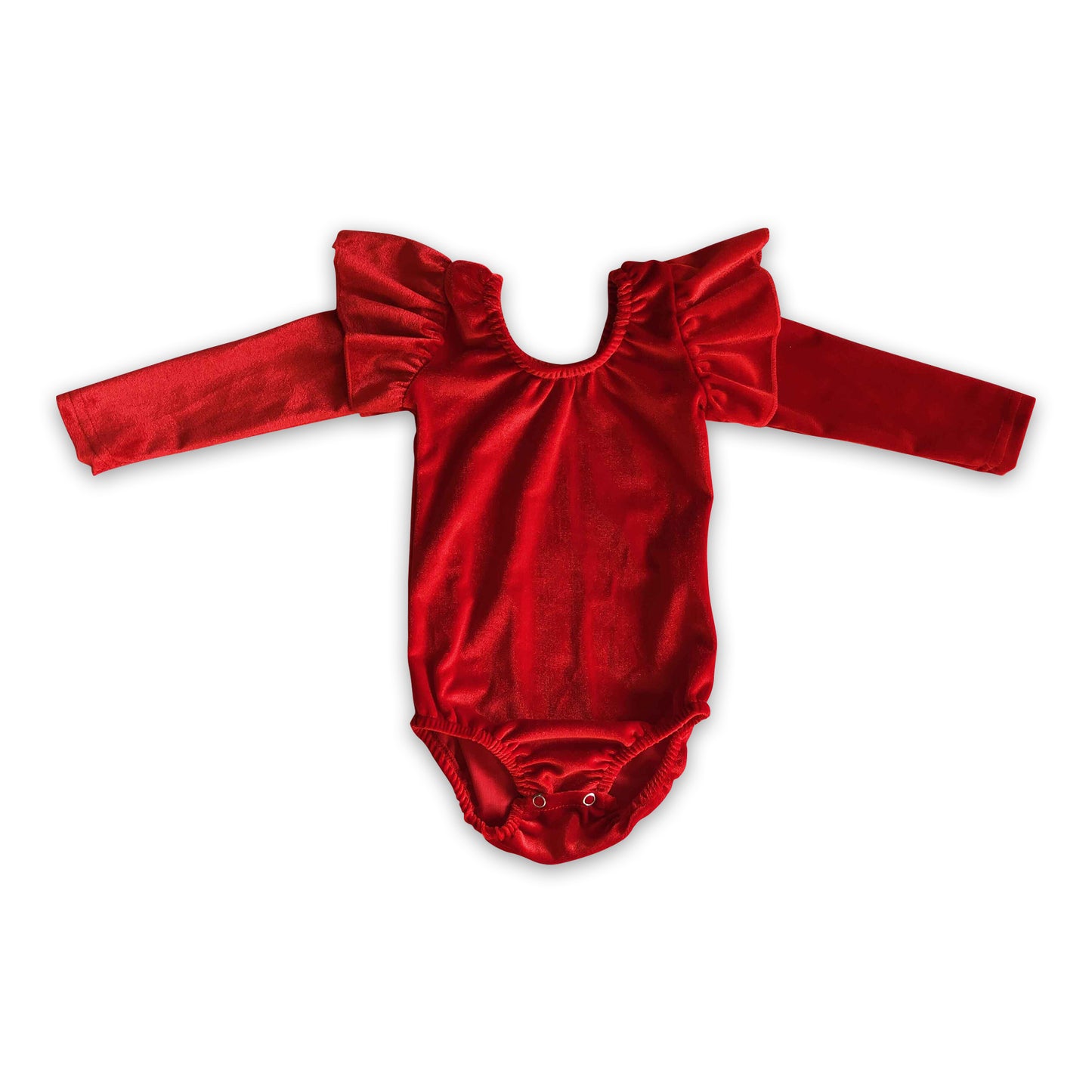 Red velvet long sleeves romper baby girls leotard