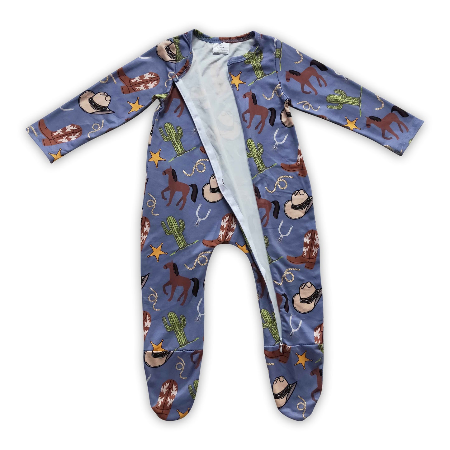 Boots horse hats kids baby footed zipper coverall