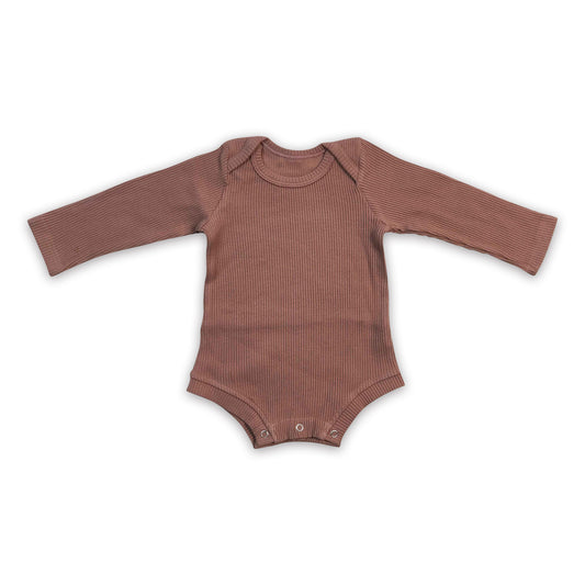 Long sleeves ribbed cotton baby kids winter romper