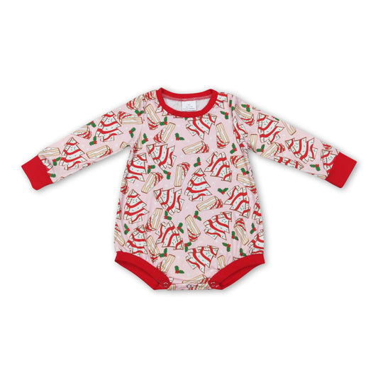 'Tis the season long sleeves baby girls Christmas romper