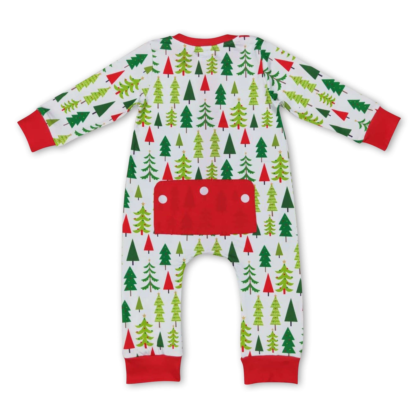 Christmas tree long sleeves baby boy romper