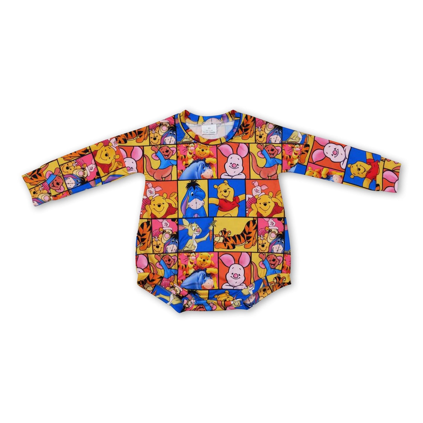 Bear long sleeves patchwork baby kids romper