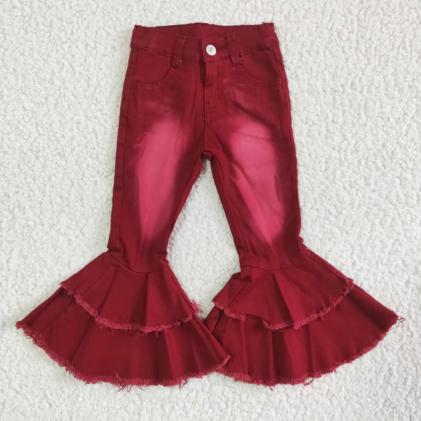 Wine denim washed kids girls jeans