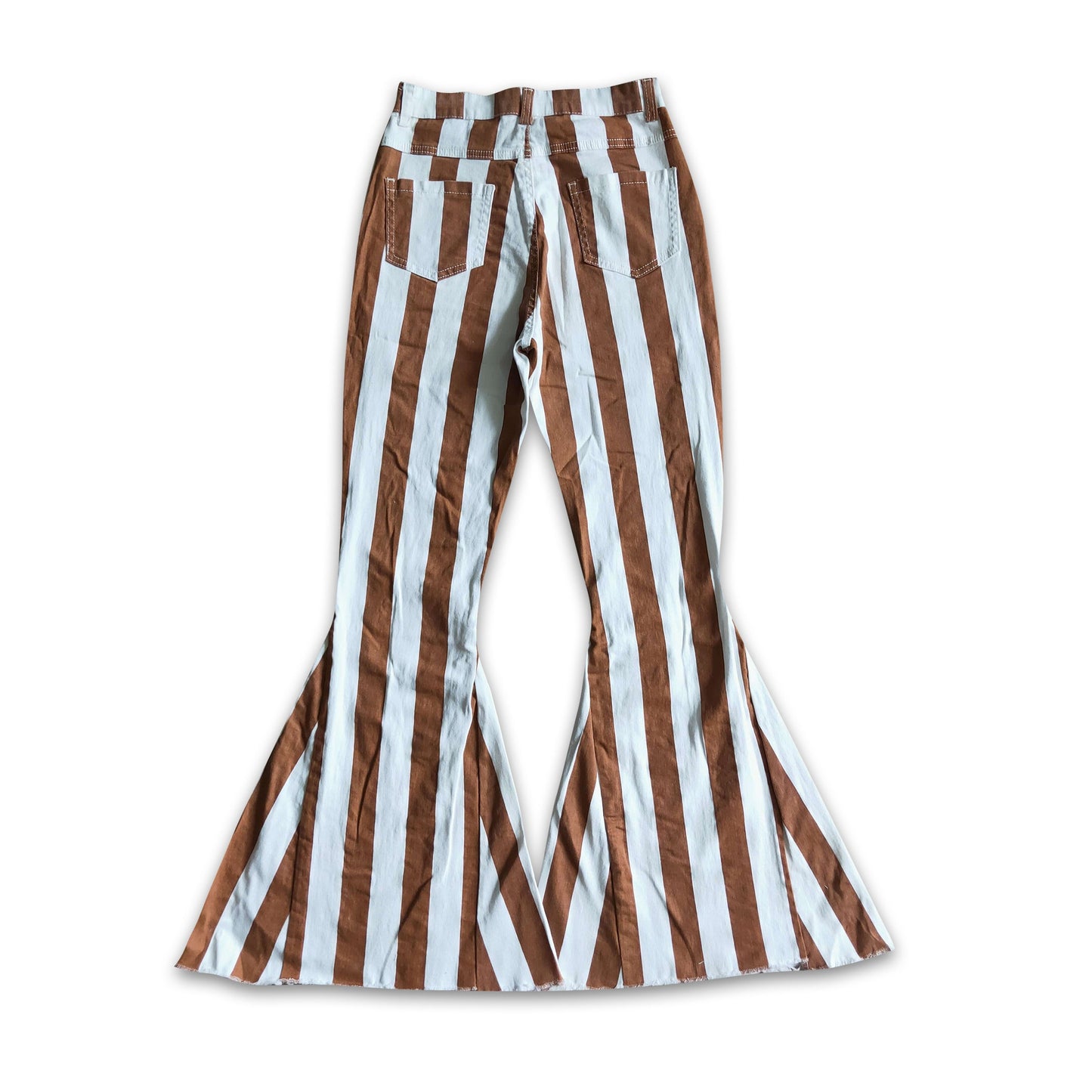 Brown stripe denim pants adult jeans