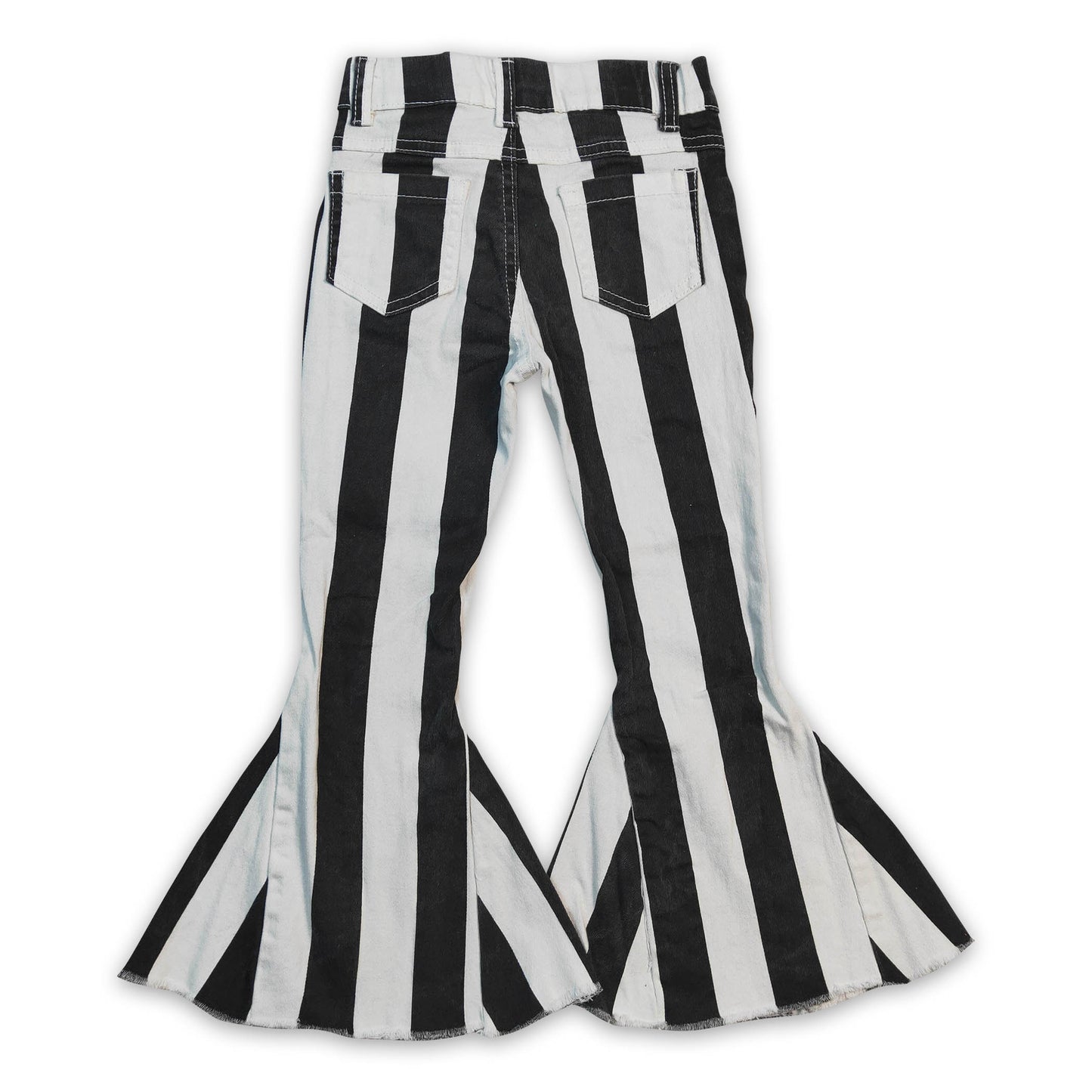 Black stripe denim pants baby girls jeans