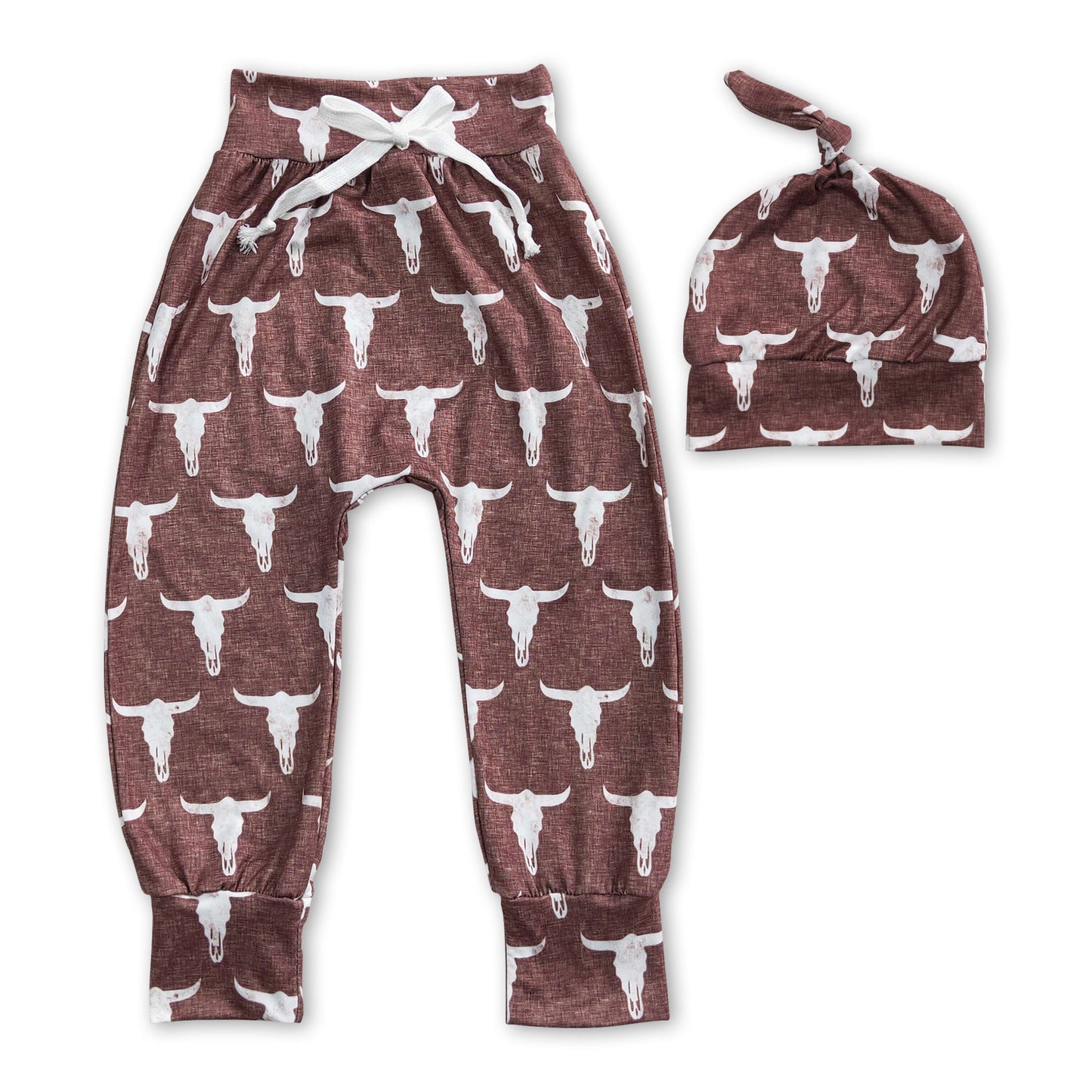 Bull skull kids boy western pants