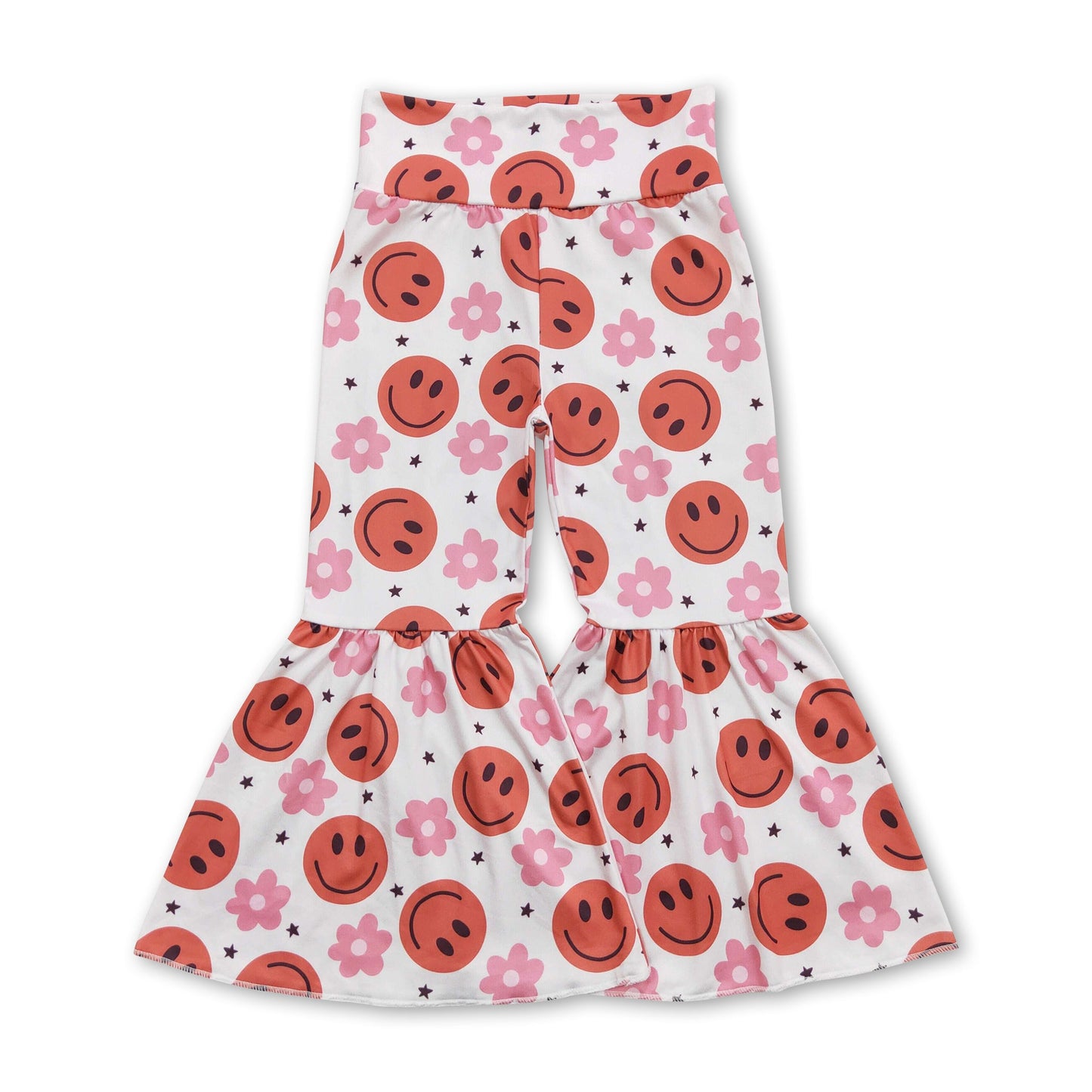 Smile flower baby girls bell bottom pants