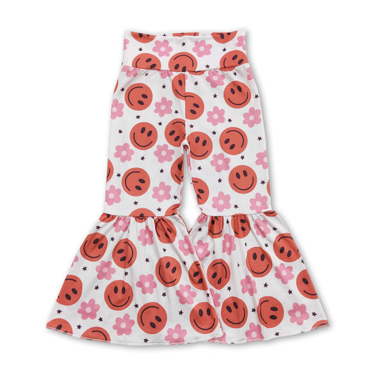 Smile flower baby girls bell bottom pants