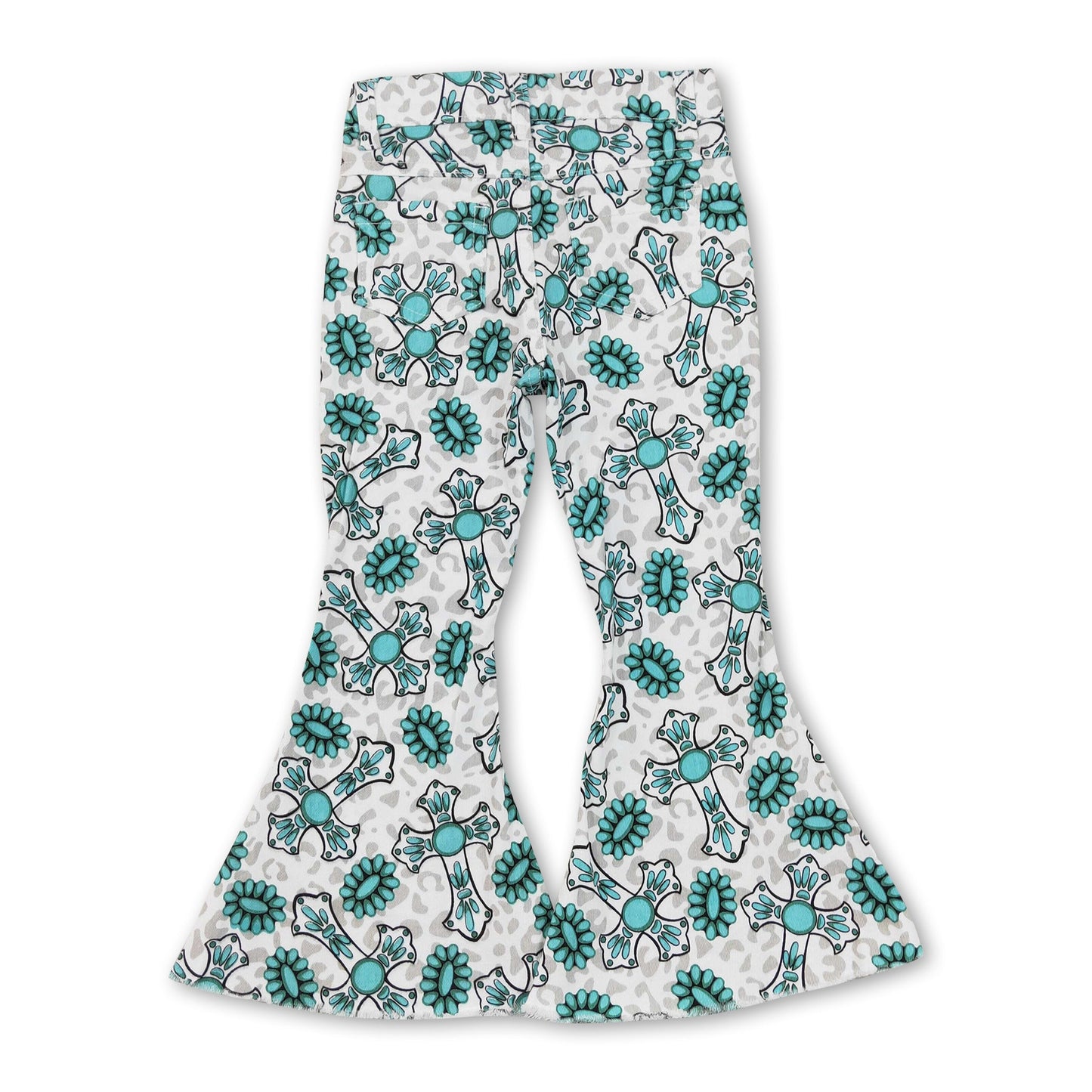 Cross turquoise denim pants girls easter jeans