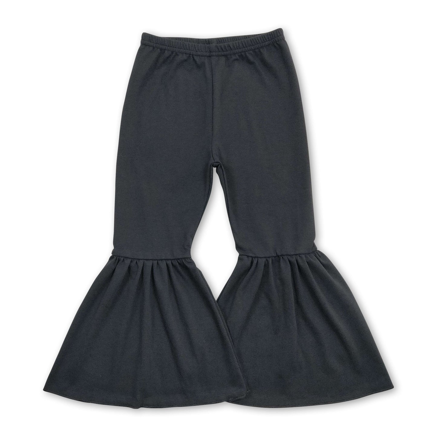 Black cotton kids girls bell bottom pants