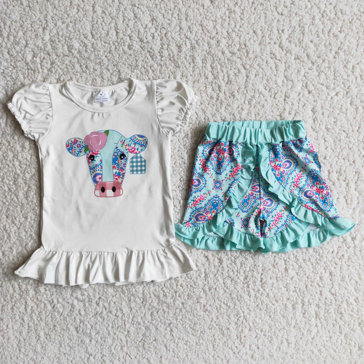 Cow print shorts outfits girls clothing