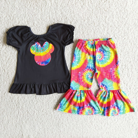 Cute screen print tie dye capris outfits