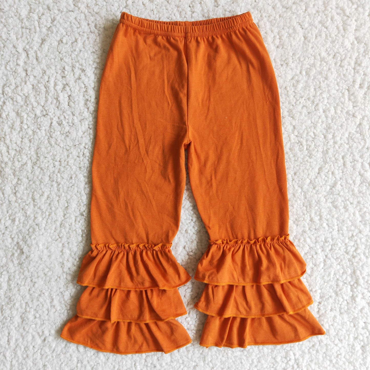 Orange triple ruffle pants