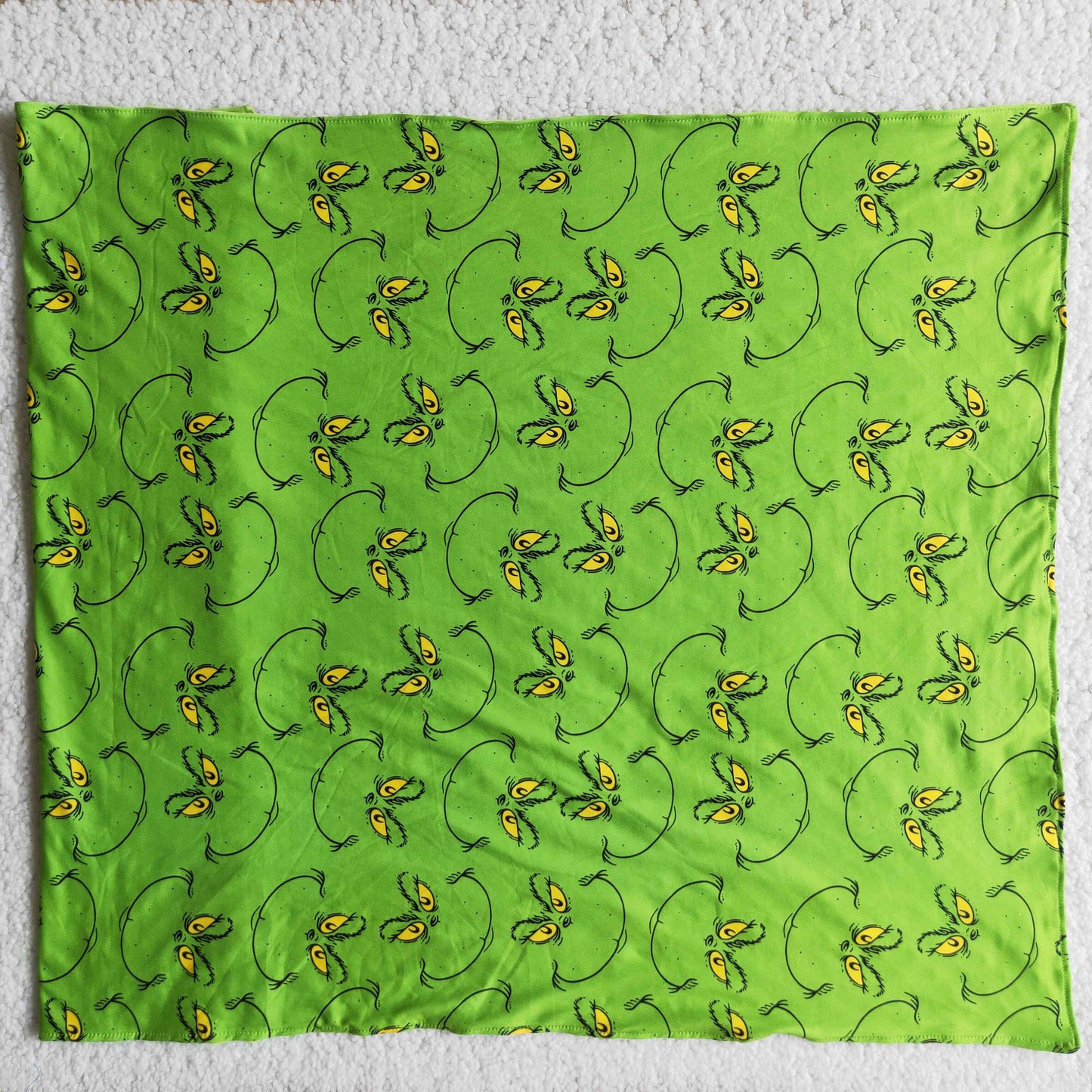 Green face print milk silk and minky baby girls Christmas blankets