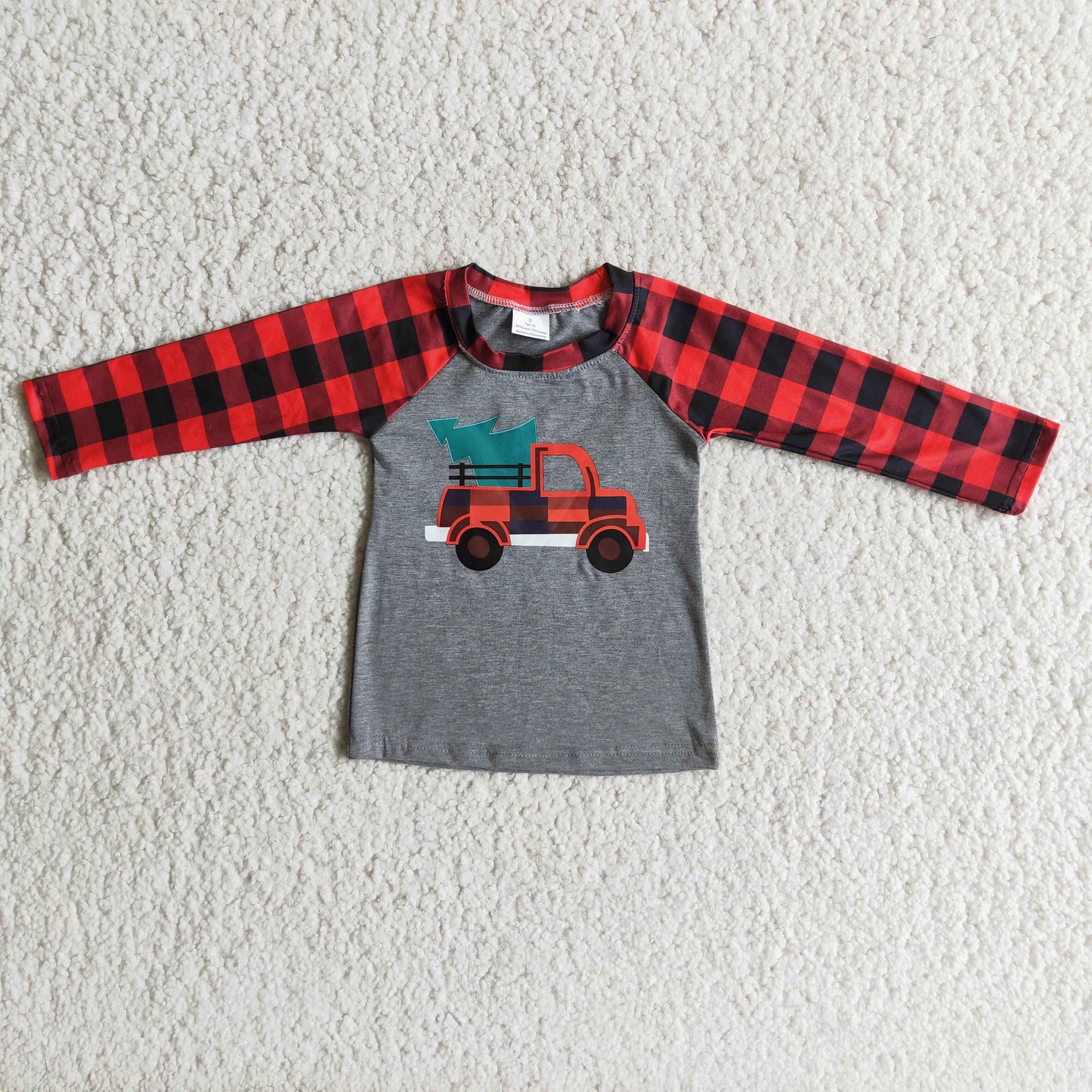 Plaid truck vinyl boy Christmas shirt