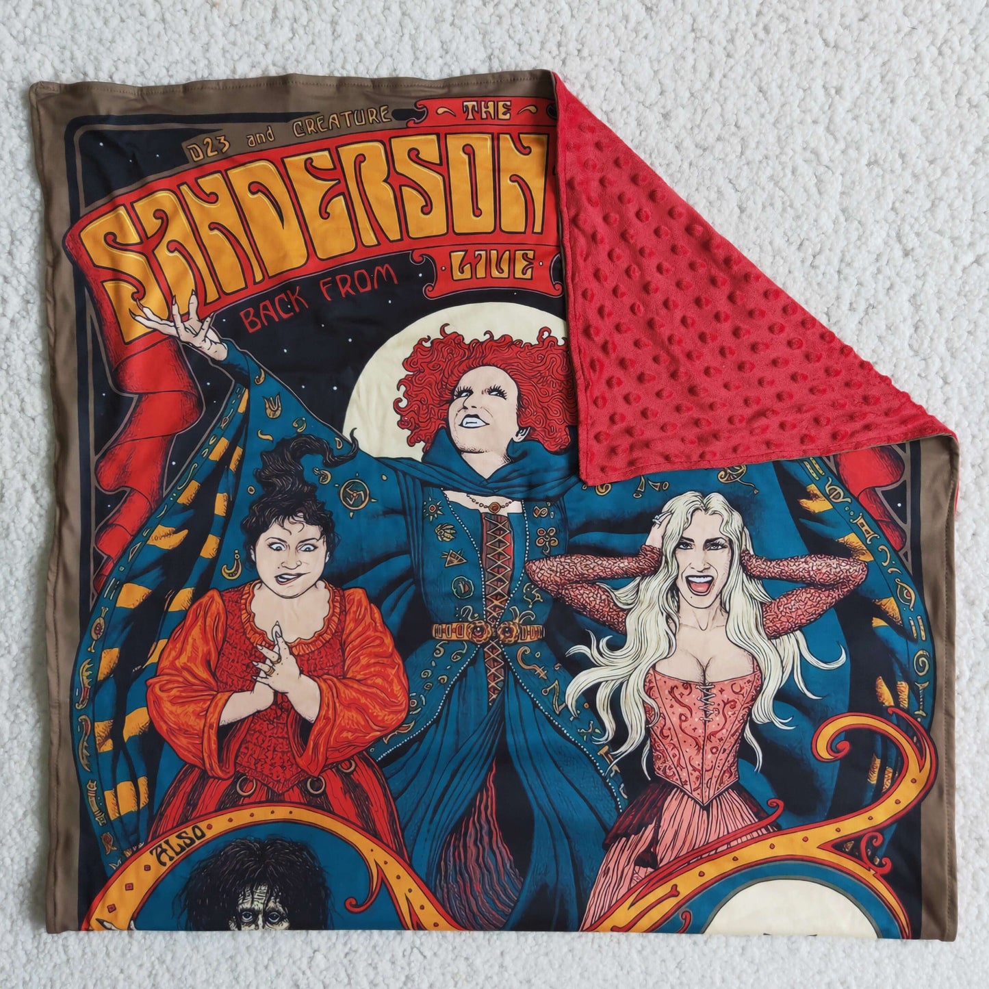 Halloween witches print milk silk and minky dots blankets