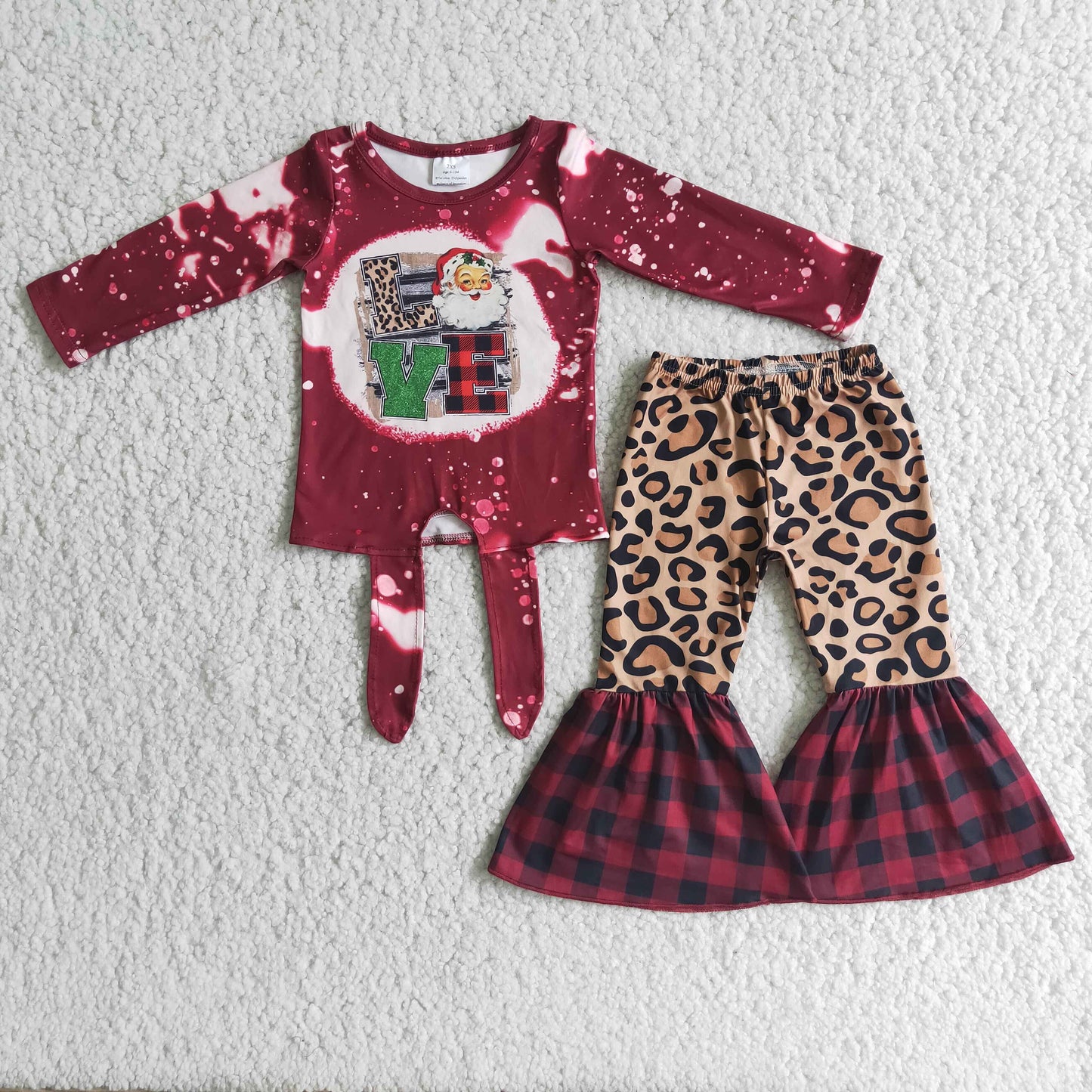 LOVE santa Christmas outfits baby girl clothing