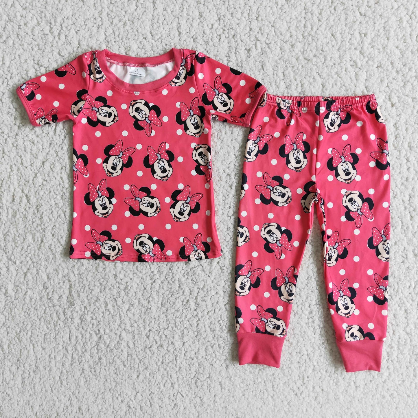 Cute print short sleeve pants girls pajamas