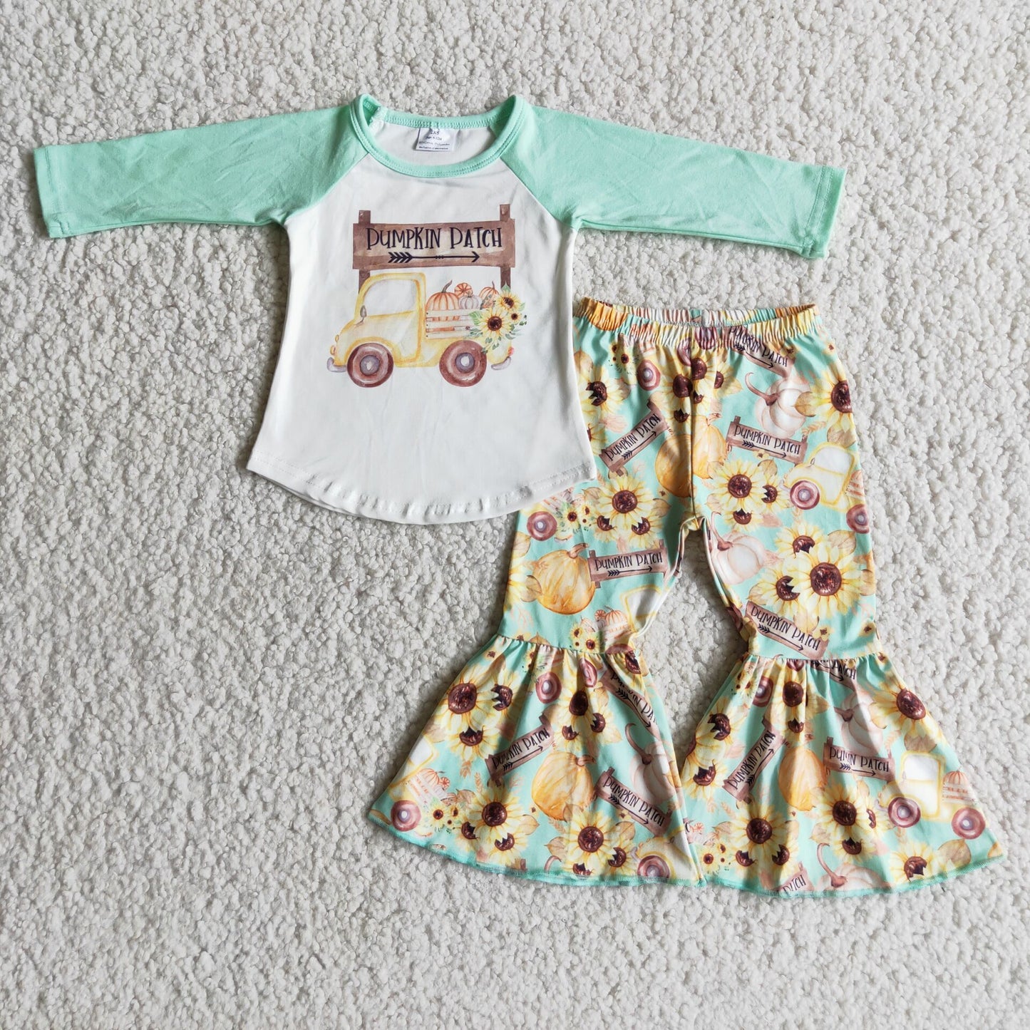 Pumpkin patch sunflower girls clothing set