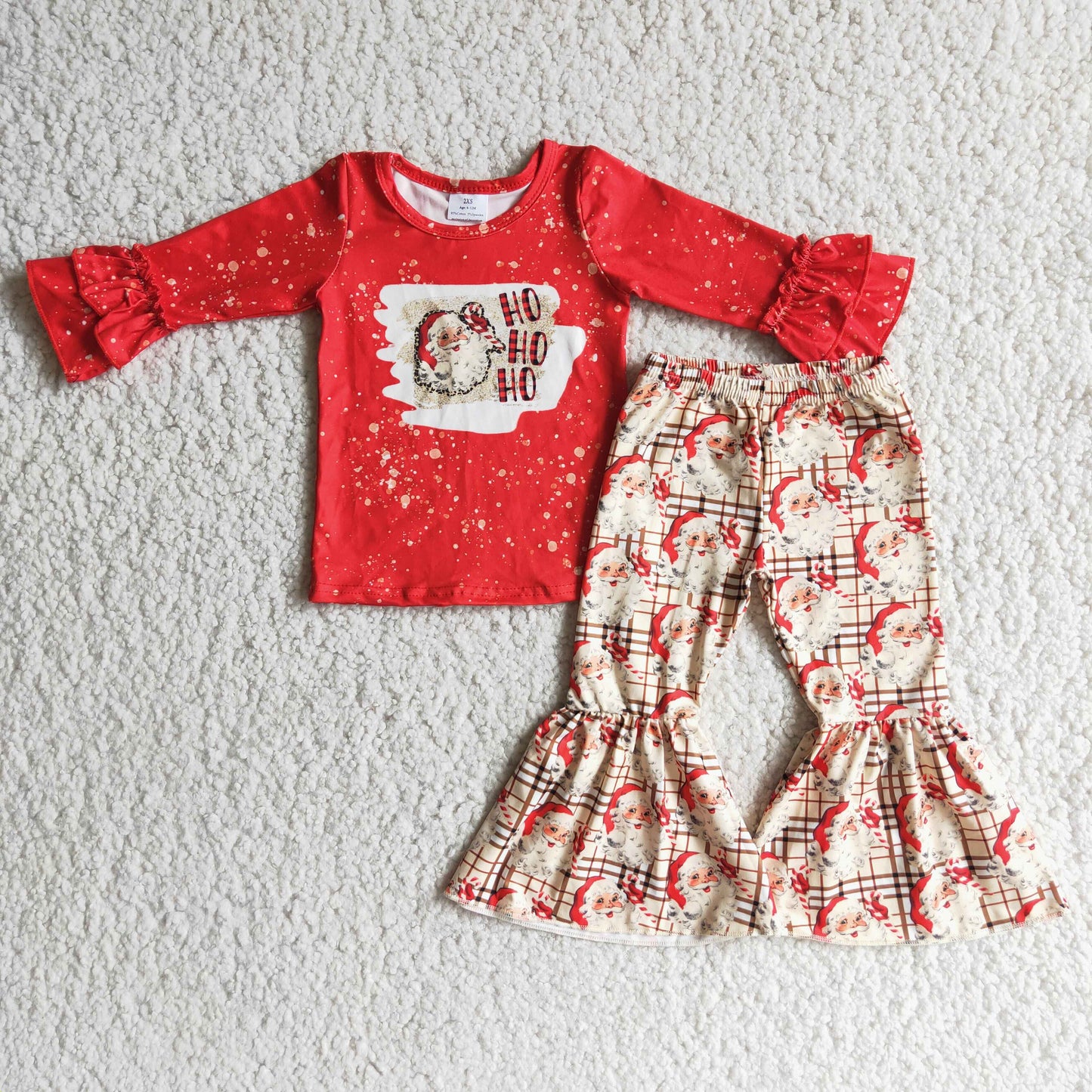Ho ho ho santa shirt plaid pants Christmas clothing