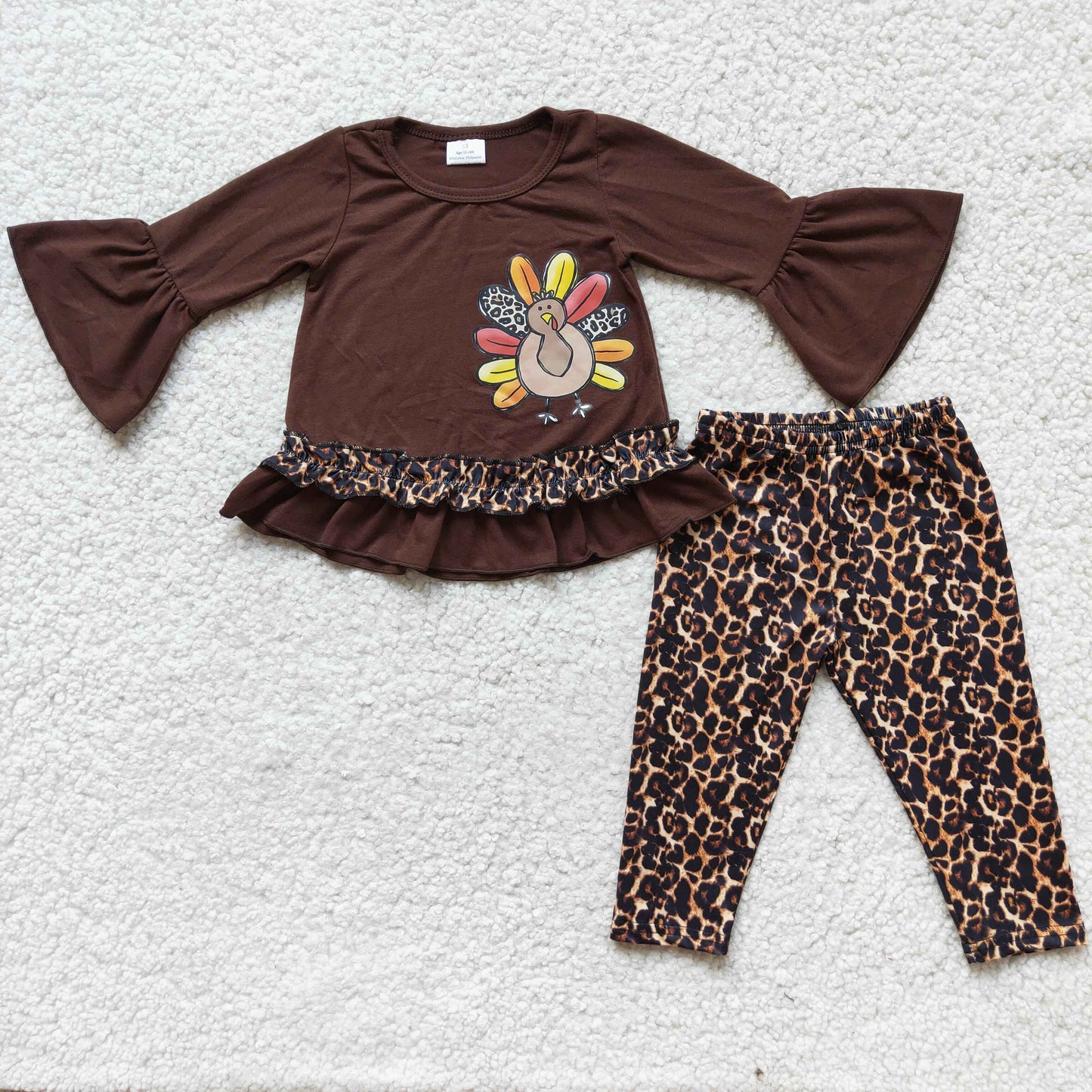 Cotton shirt turkey vinyl shirt leopard pants thanksgiving clothing