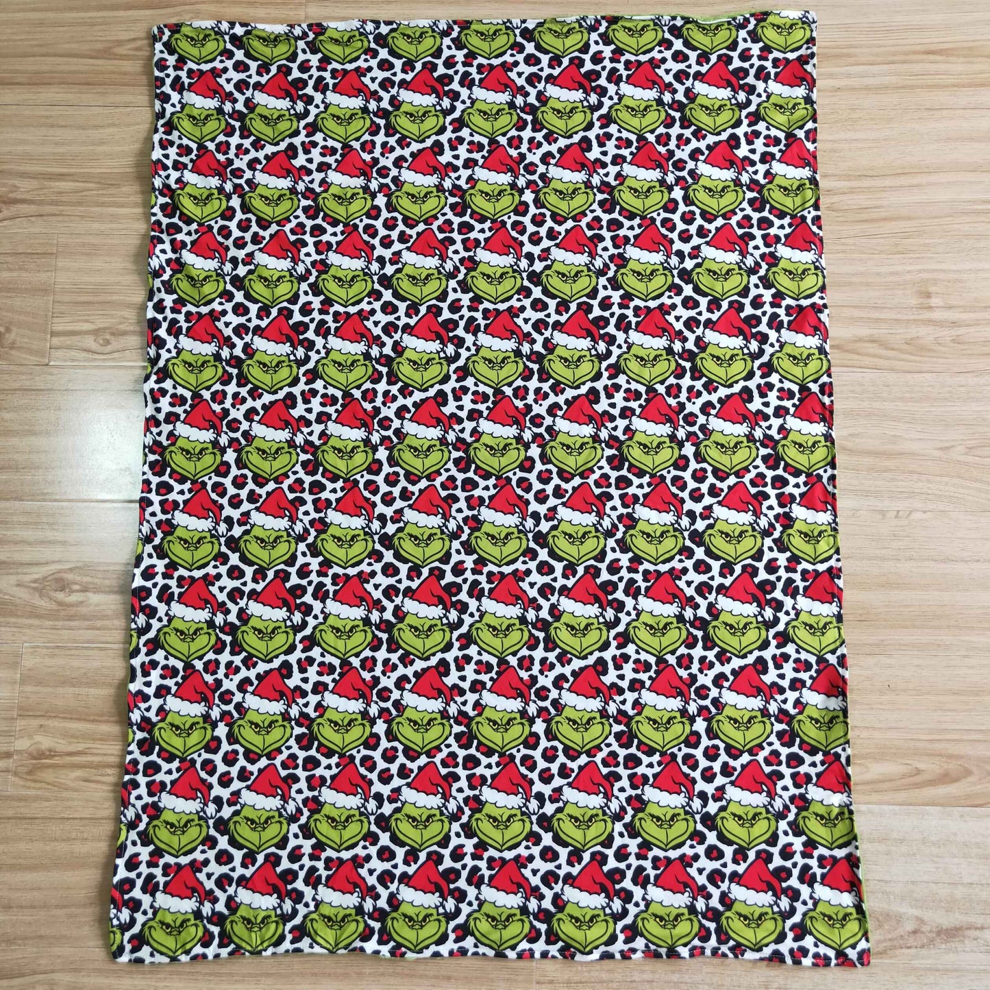 Leopard green minky baby Christmas blankets