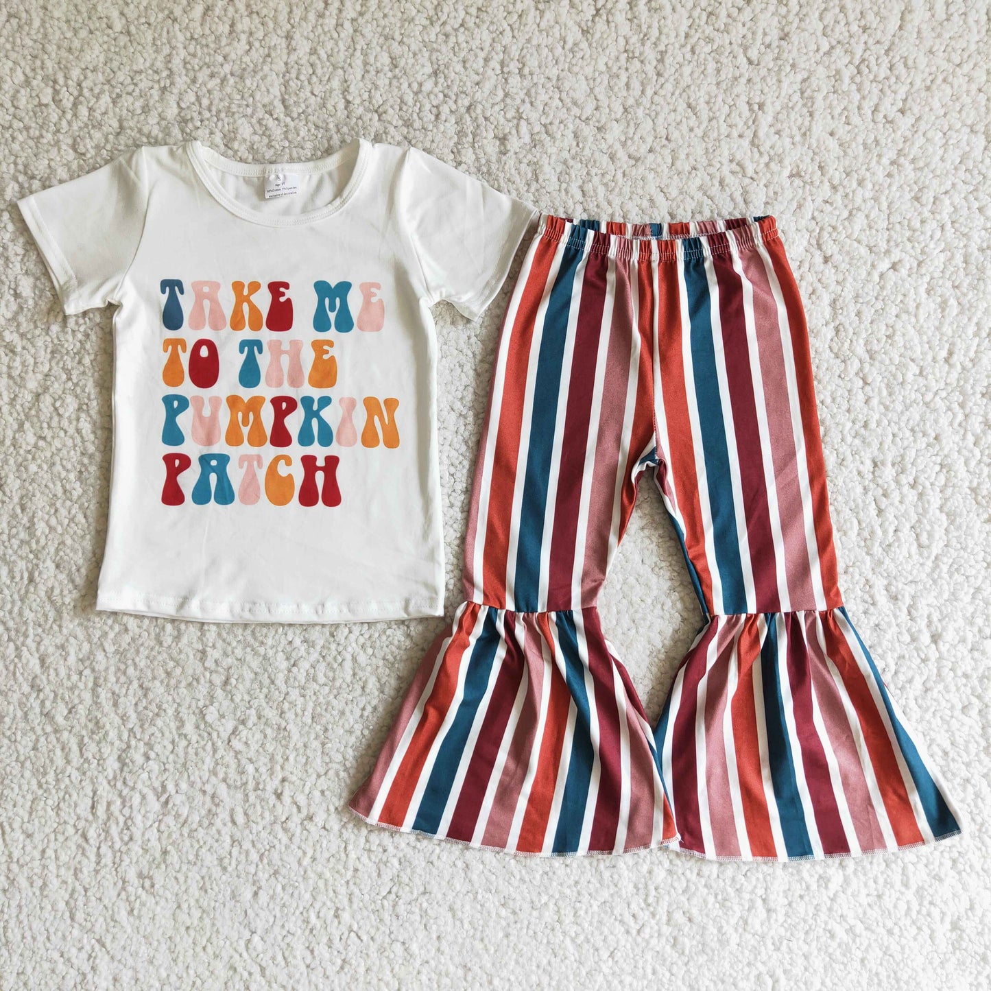 Take me to the pumpkin patch shirt stripe pants girls fall clothing