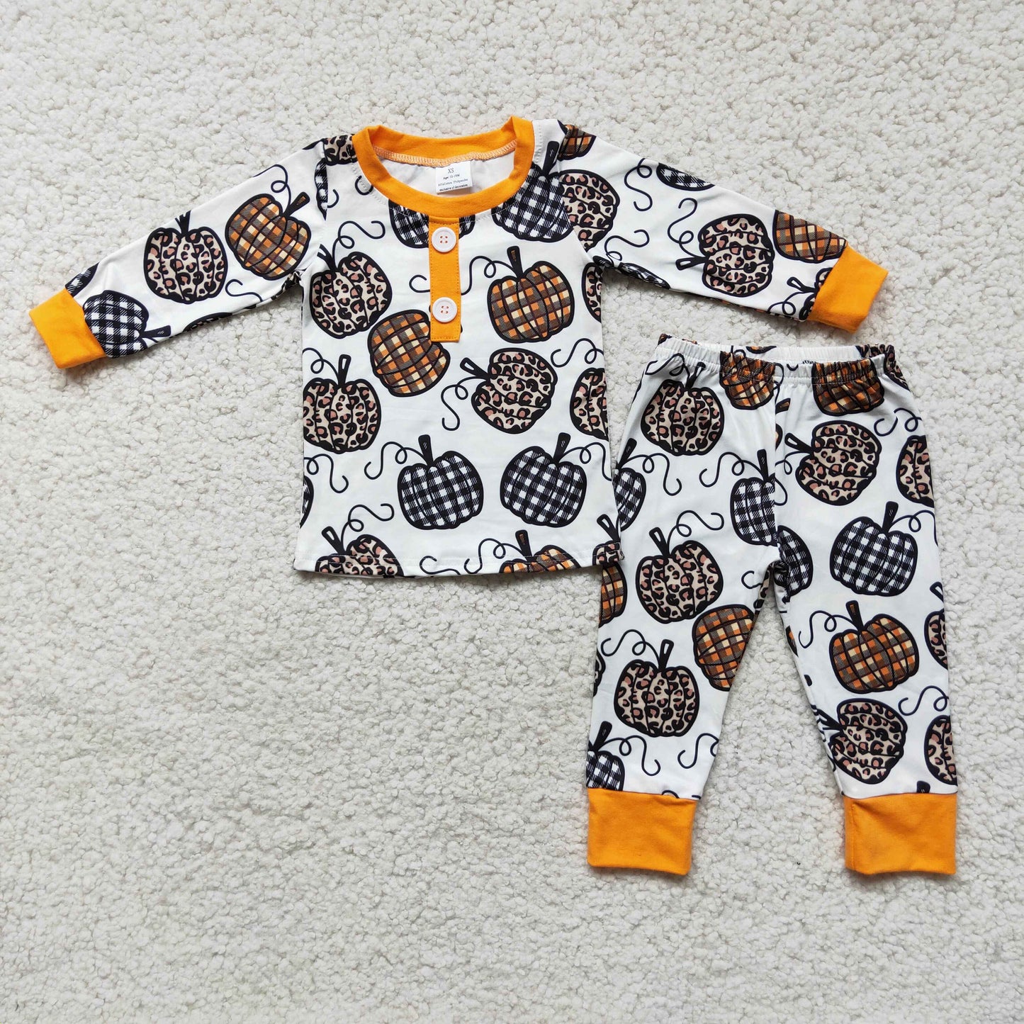 Leopard pumpkin boy pajamas