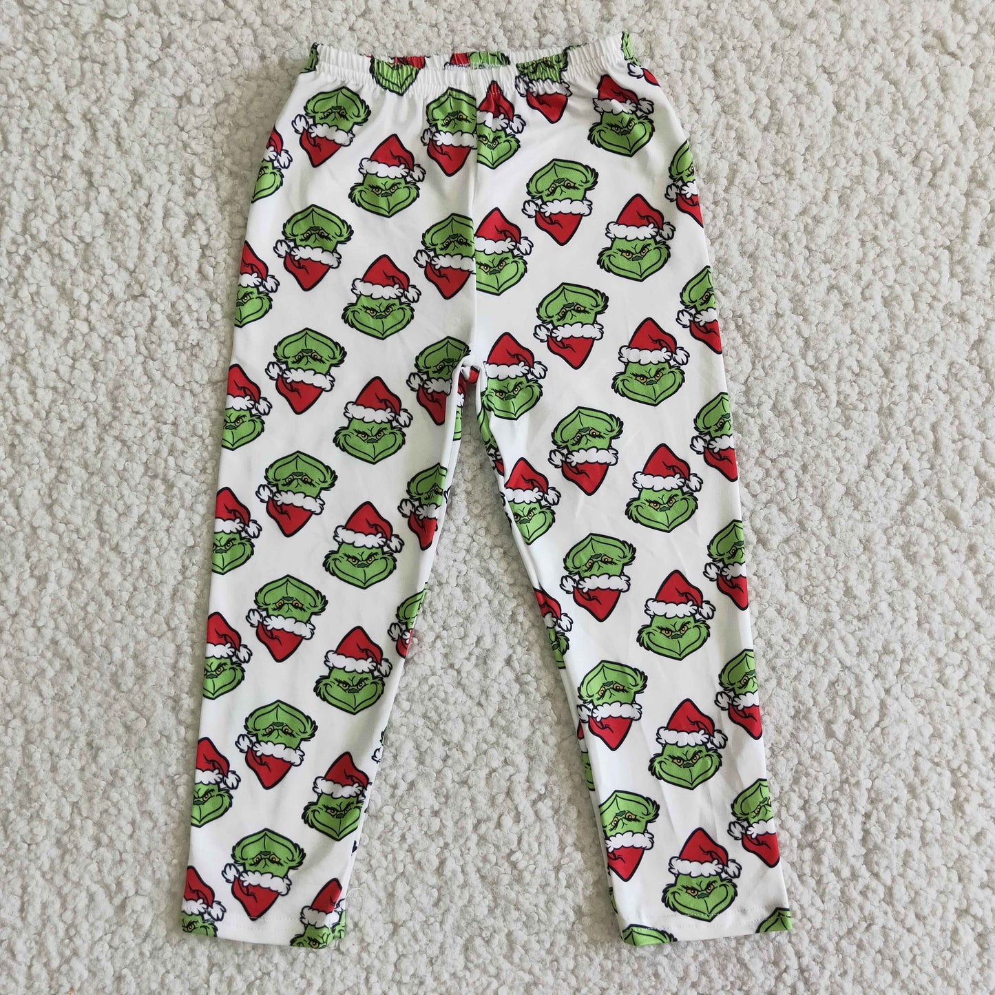 Cute  green face print baby girls Christmas leggings