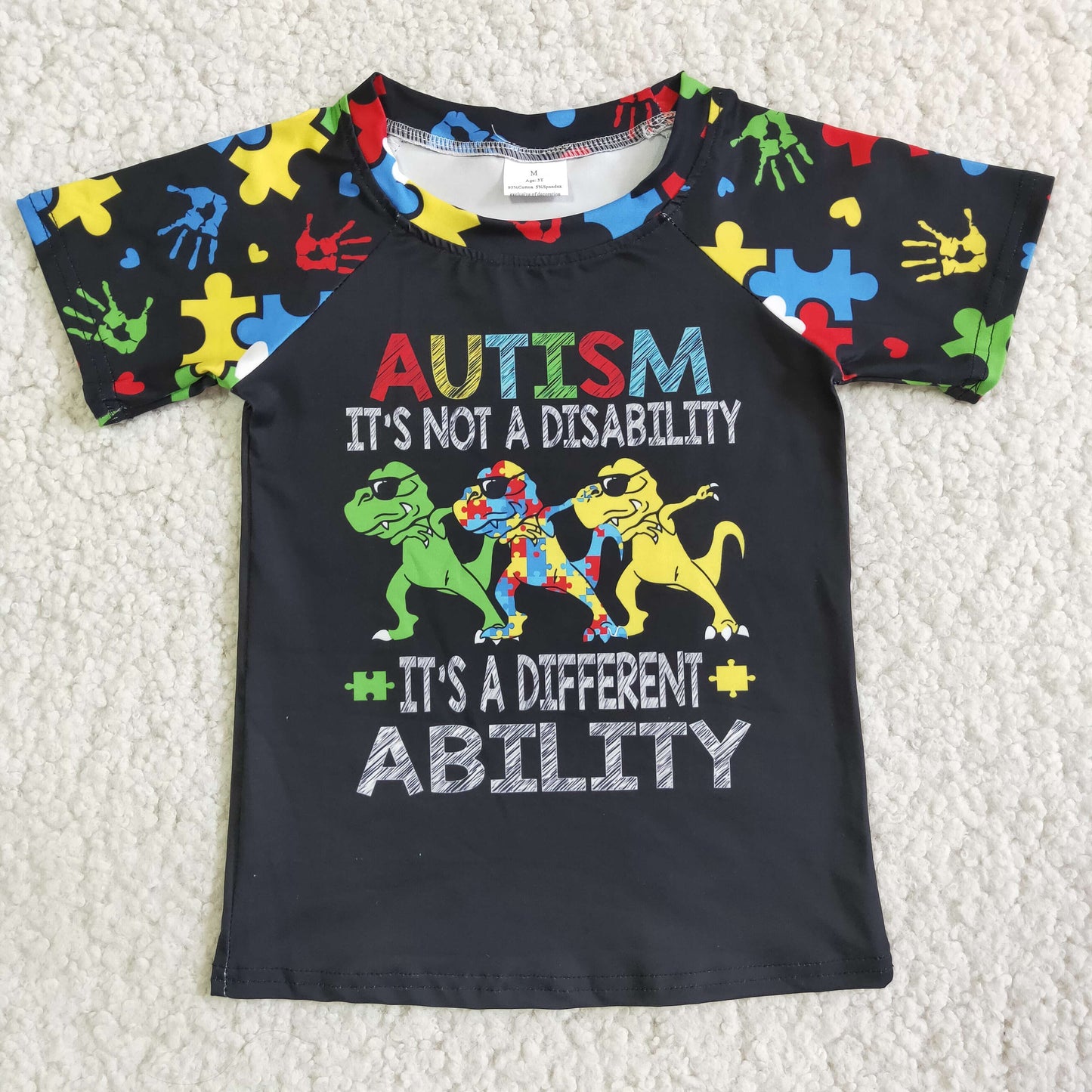 Autism is not a disability it's a different ability boy short sleeve shirt