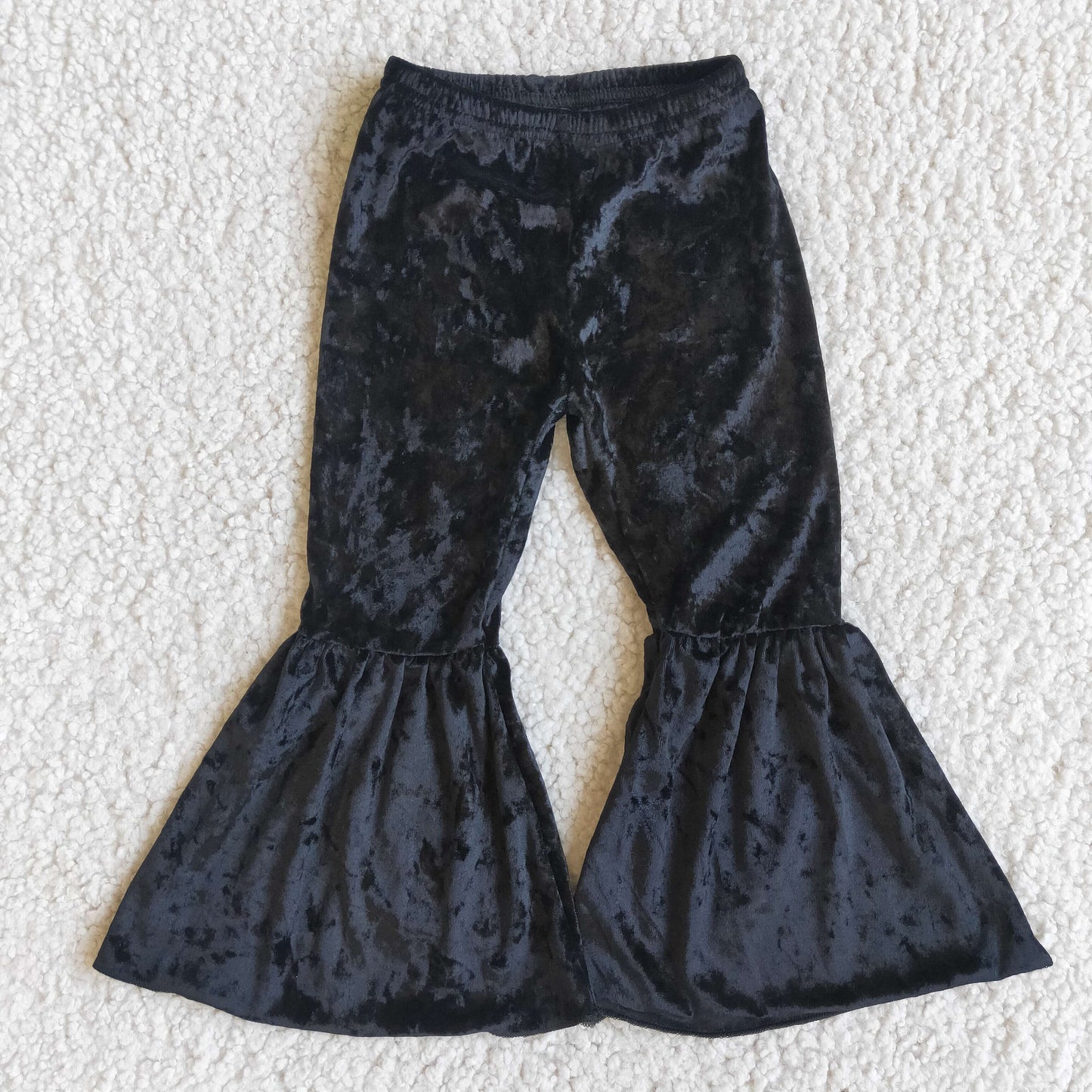 Black velvet baby girls pants