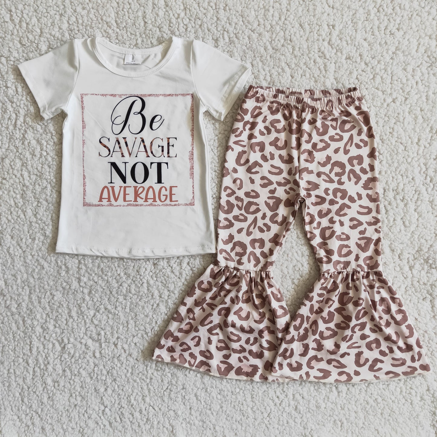 Be savage not average shirt leopard pants girls boutique clothes