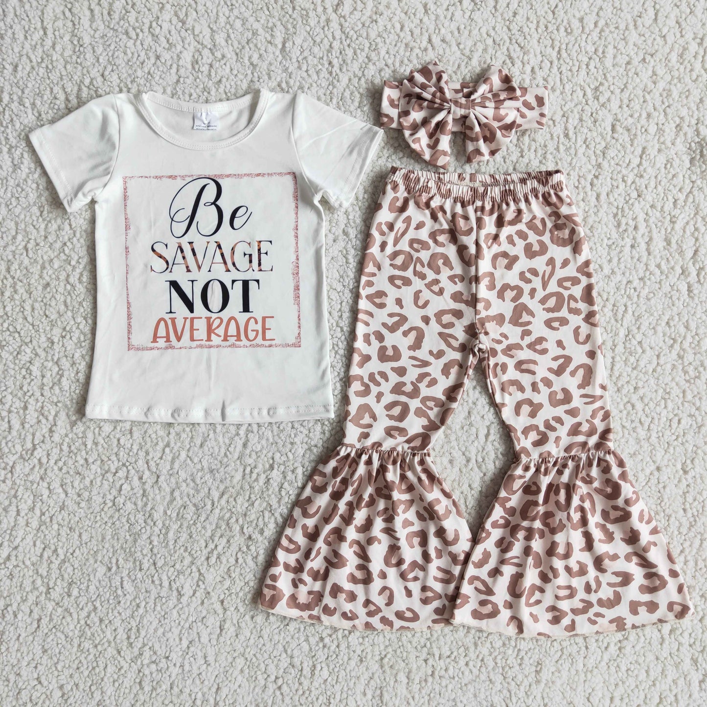 Be savage not average shirt leopard pants girls boutique clothes