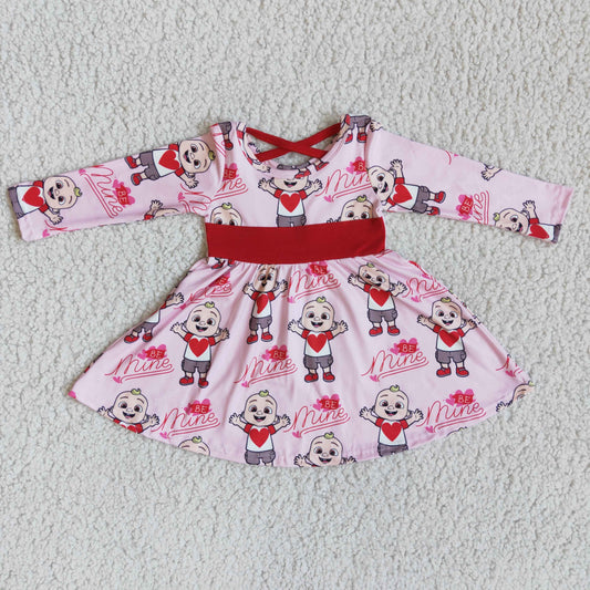 Be mine long sleeve twirl baby girls valentine's dresses