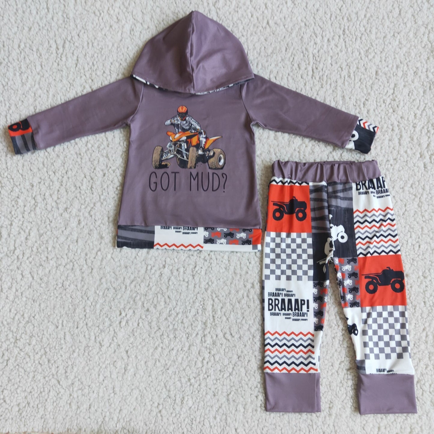 Got mud hoodie patchwork pants boy boutique clothing