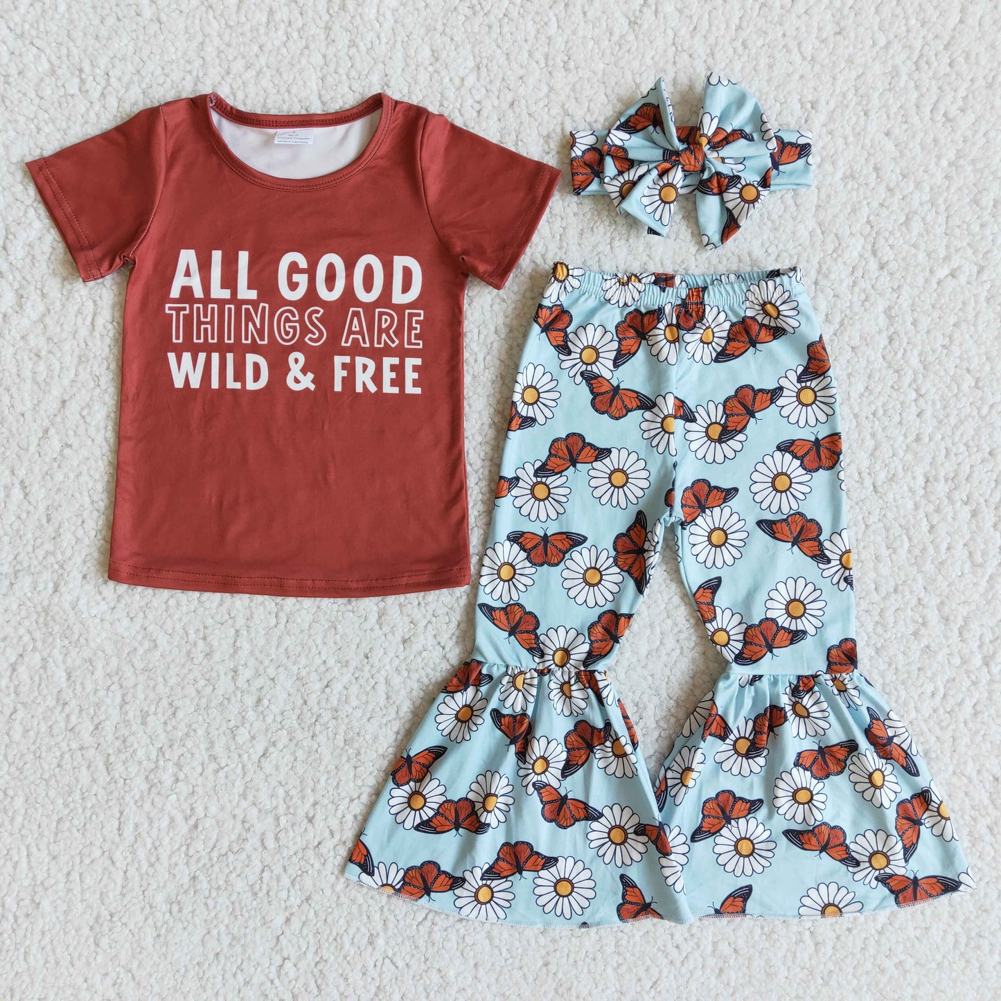 All good things are wild free floral bell bottom pants set girls boutique clothing